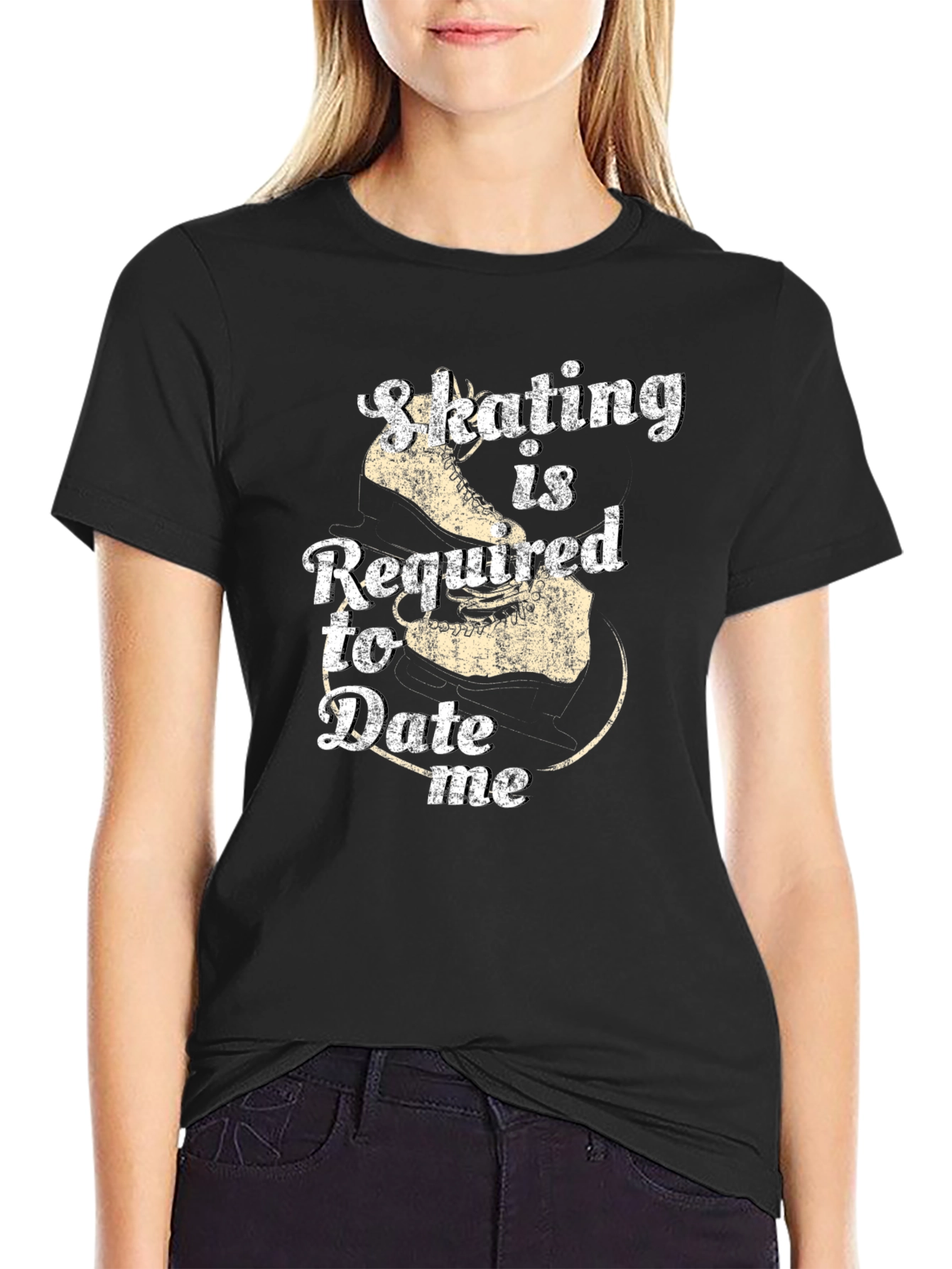 Skating Required To Date Me Black T-Shirt