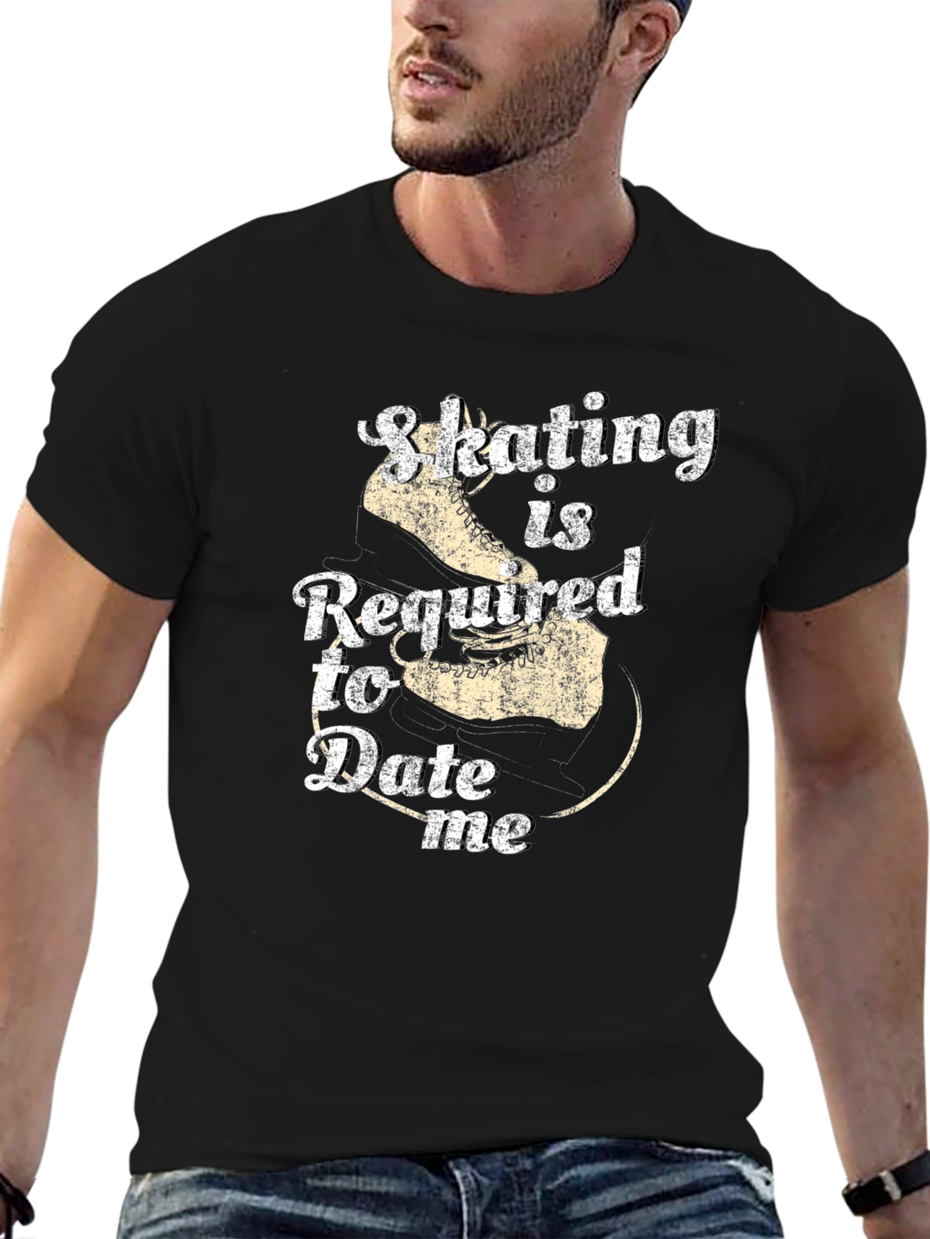 Skating Required To Date Me Black T-Shirt