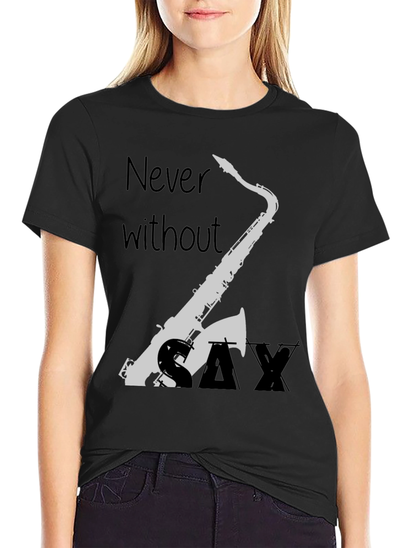Saxophone Graphic Tee - Never Without Sax