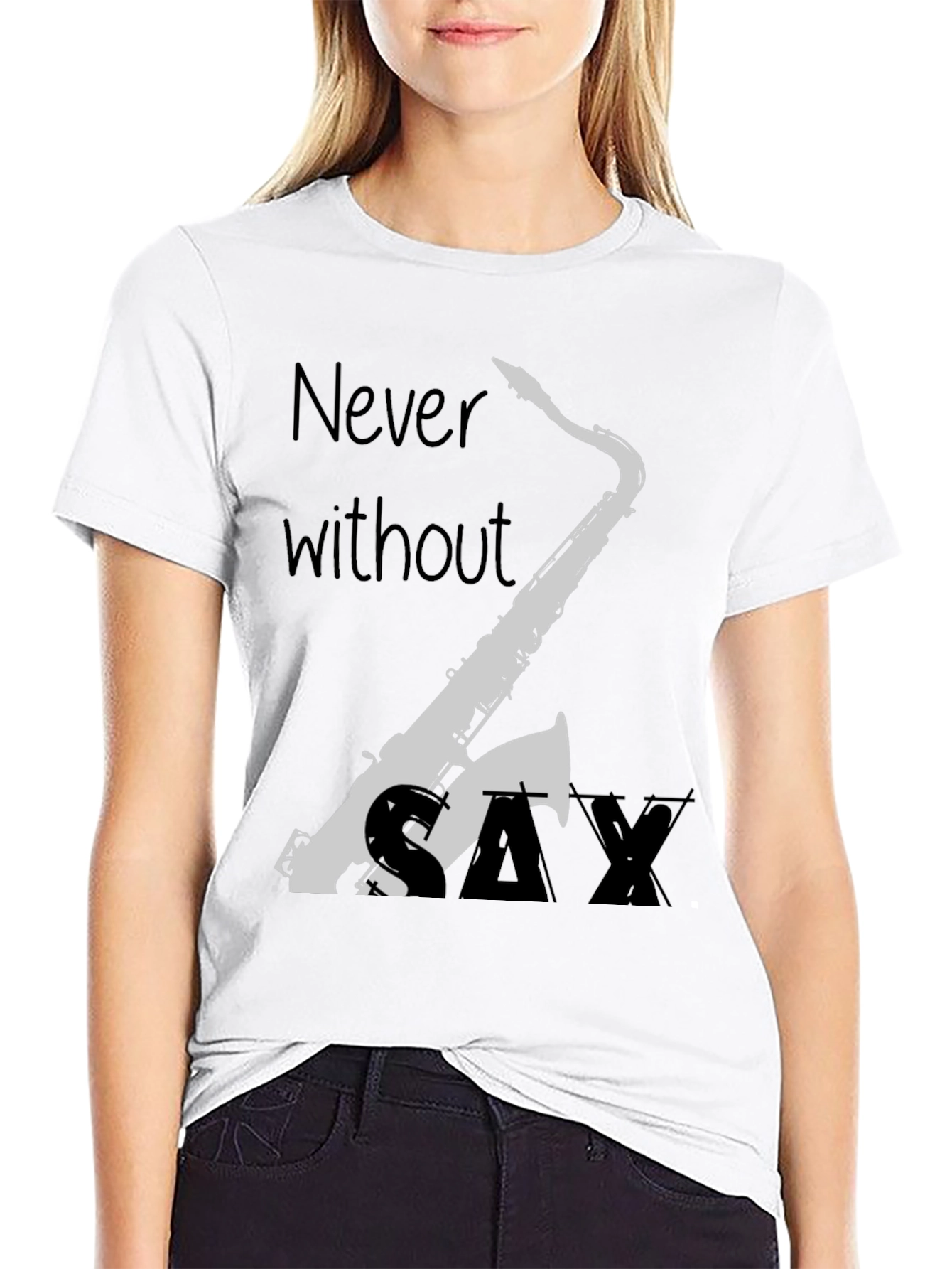 Saxophone Graphic Tee - Never Without Sax