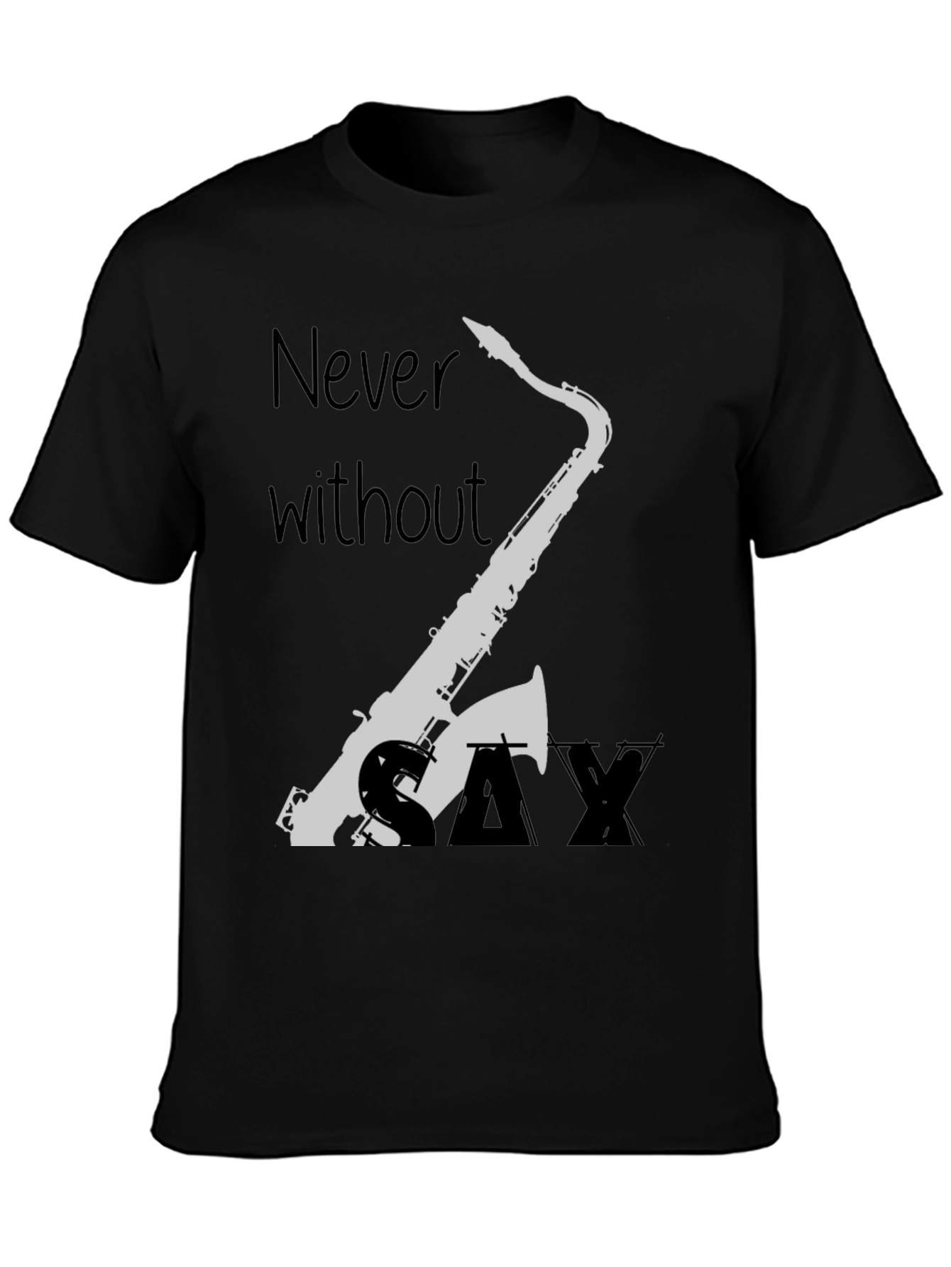 Saxophone Graphic Tee - Never Without Sax