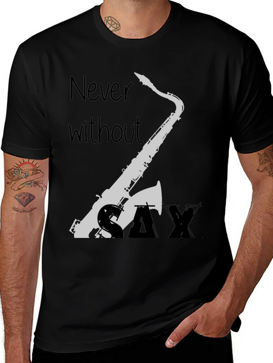 Saxophone Graphic Tee - Never Without Sax