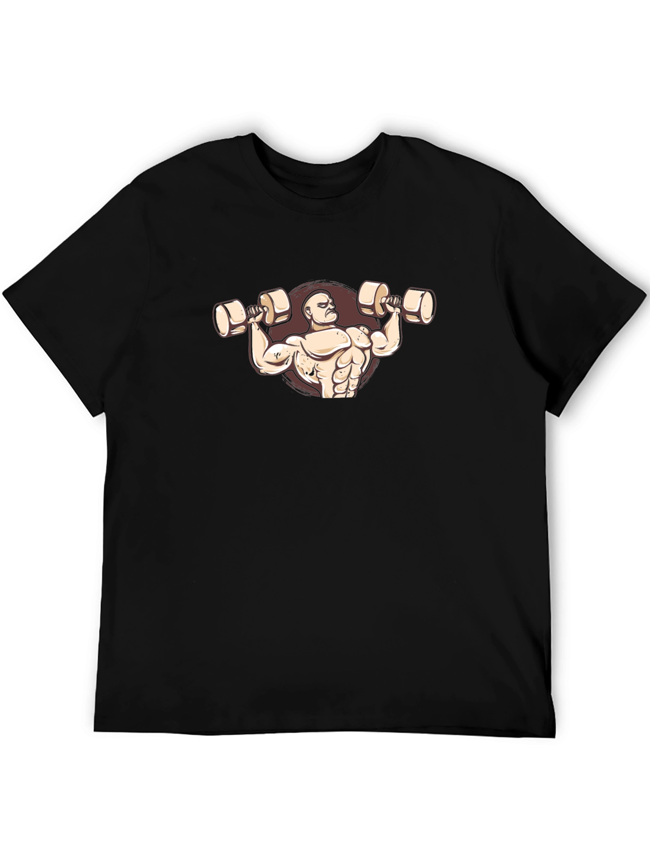 Bodybuilder Graphic Tee - Black Cotton T-Shirt