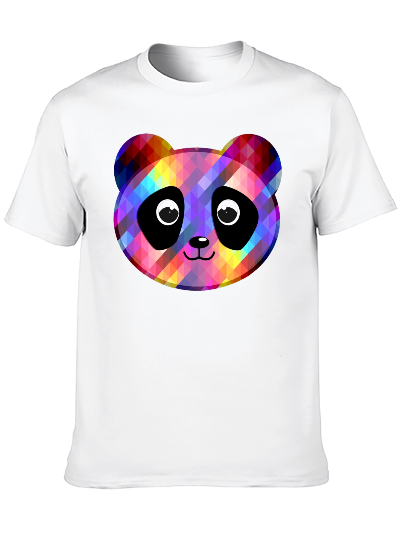Rainbow Panda Graphic Black T-Shirt