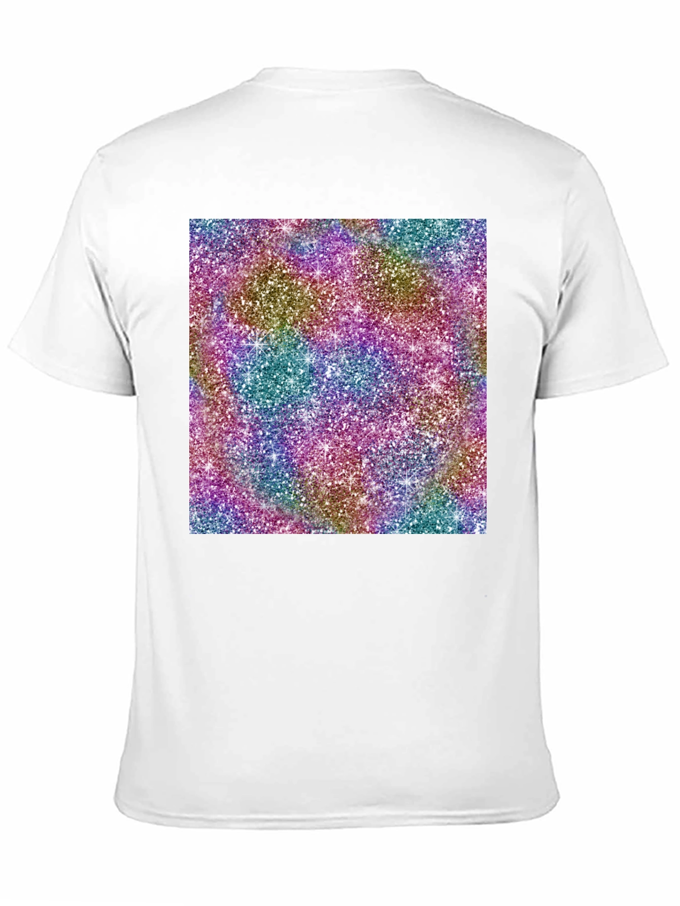 Mens Black T-Shirt with Glitter Pattern