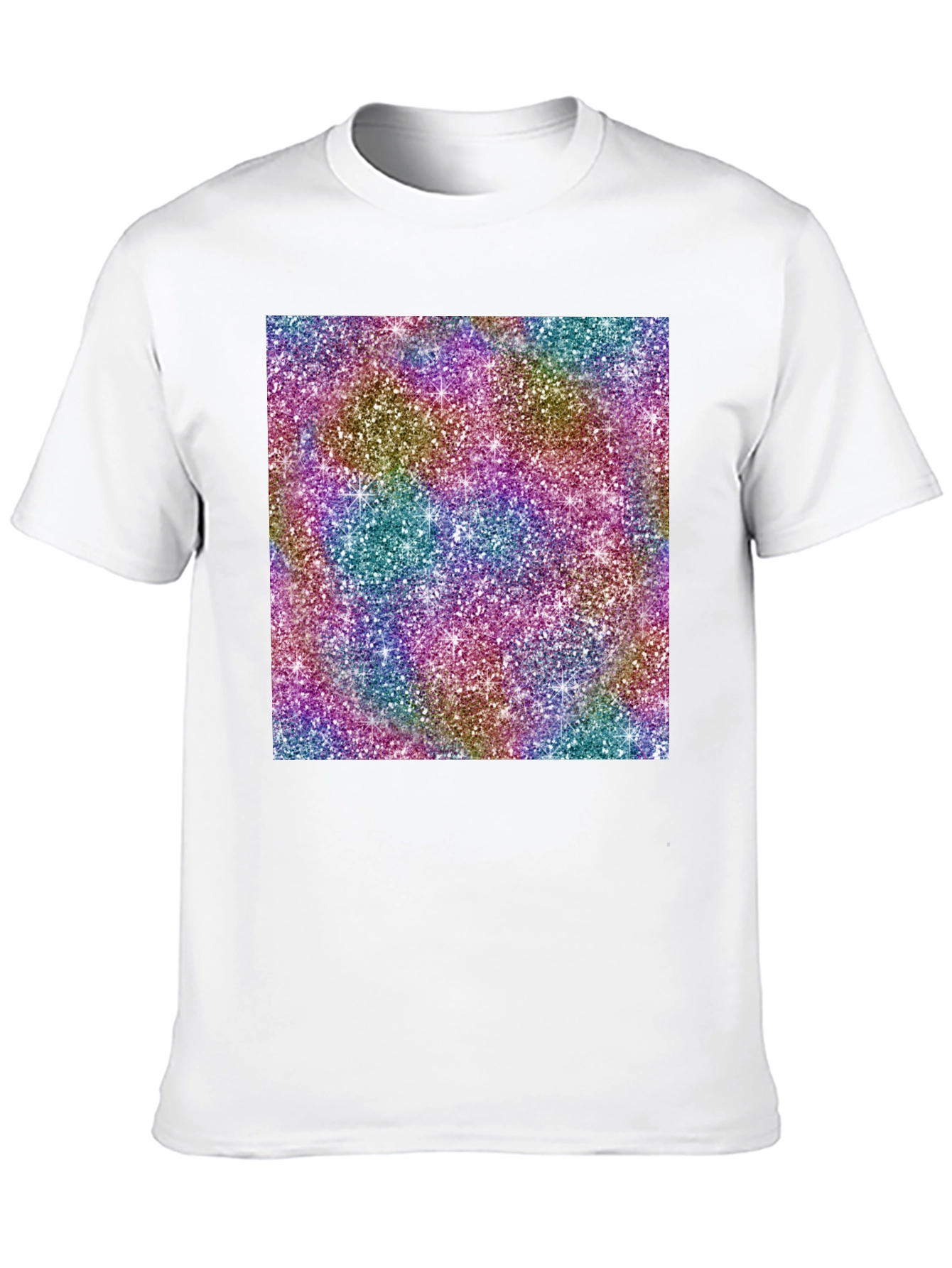 Mens Black T-Shirt with Glitter Pattern
