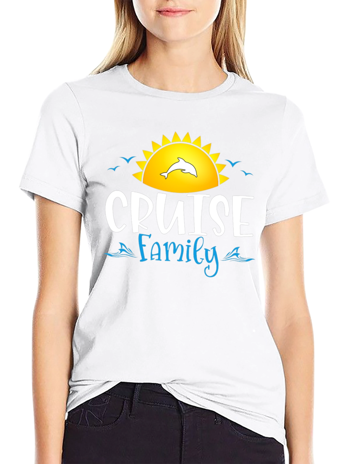 Cruise Family T-Shirt Dolphin Sun Graphic Tee