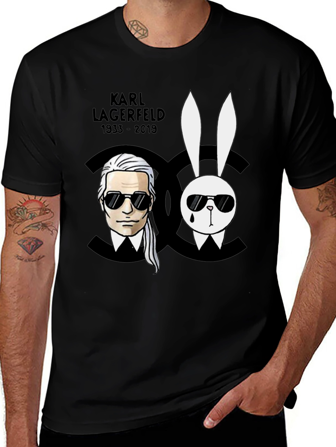 Karl Lagerfeld Tribute Black Graphic Tee