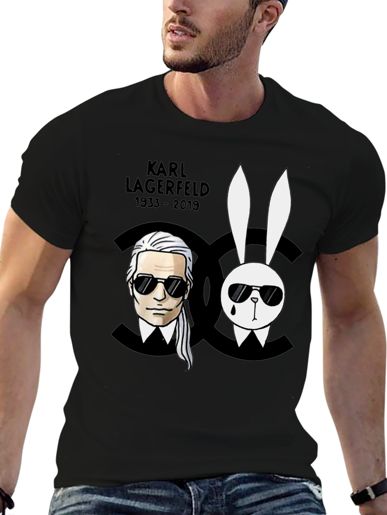 Karl Lagerfeld Tribute Black Graphic Tee