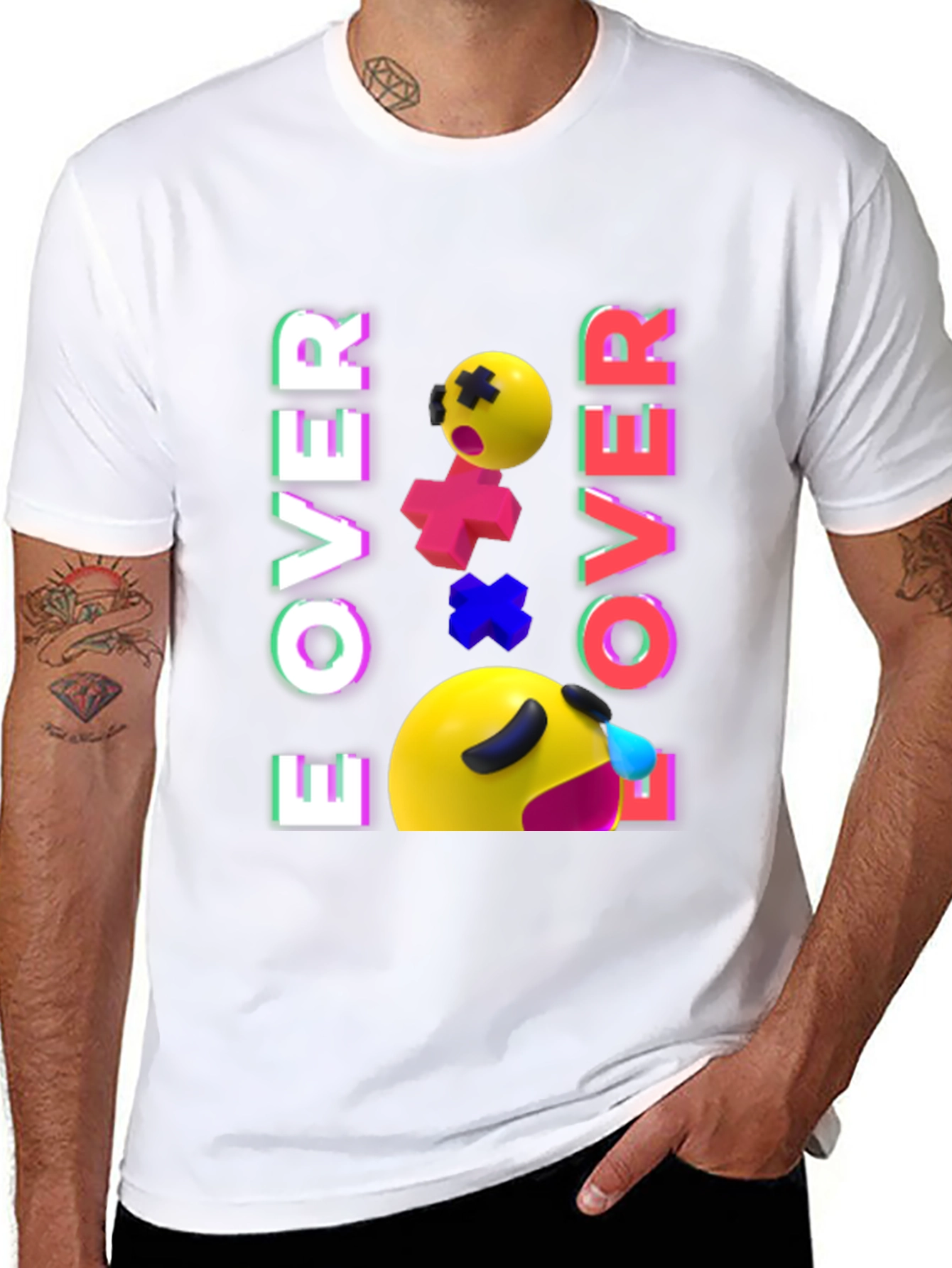 Game Over Emoji Black T-Shirt