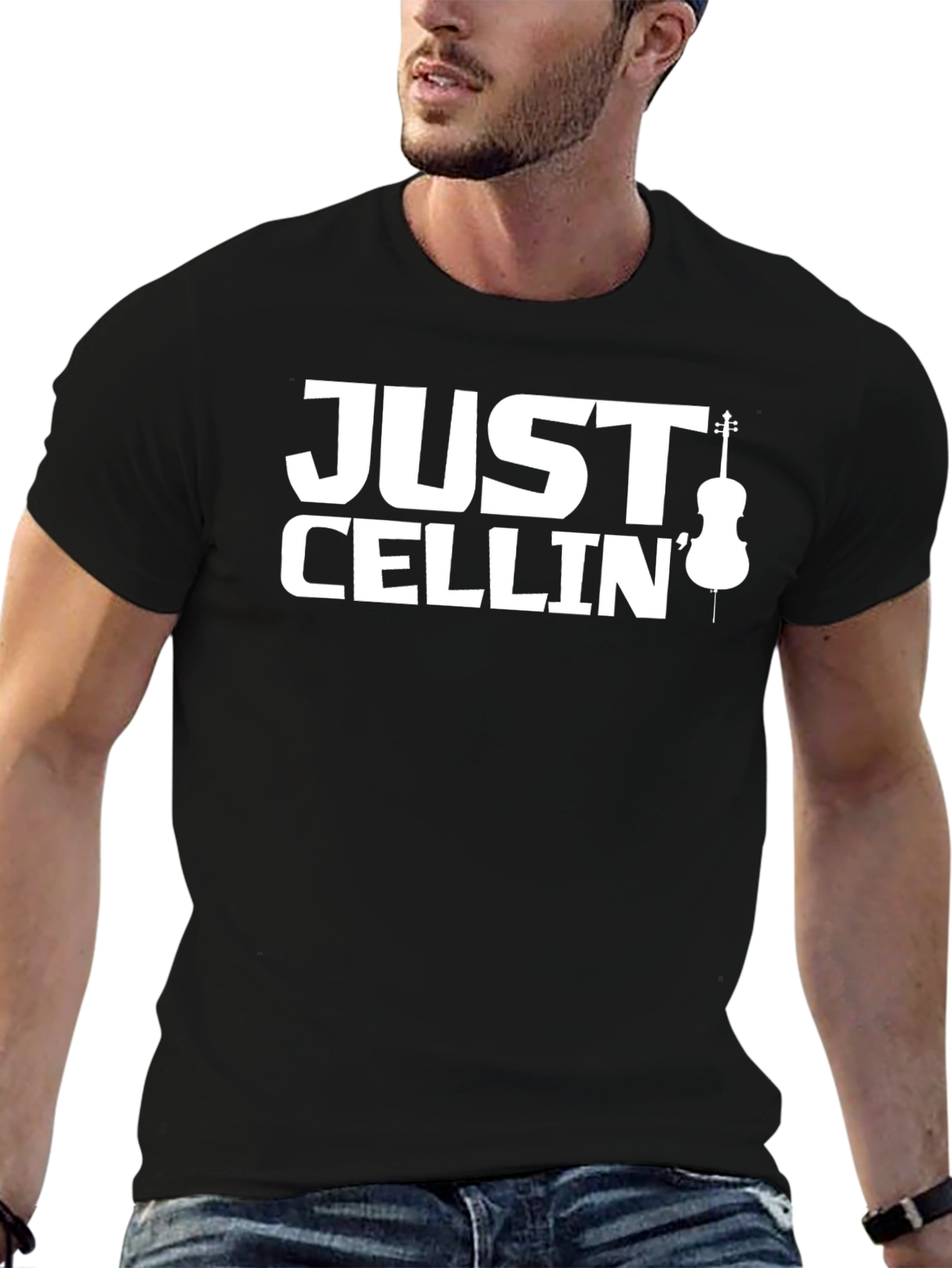 Just Cellin Black Graphic T-Shirt
