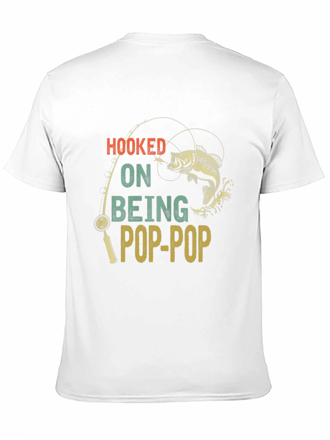 Hooked on Being Pop-Pop Black T-Shirt