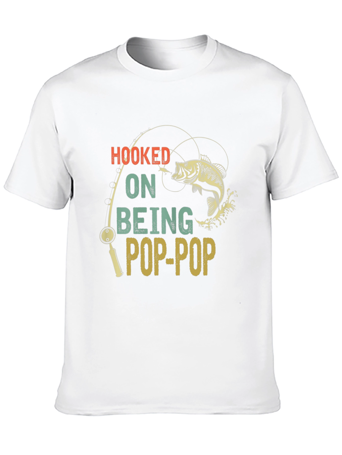 Hooked on Being Pop-Pop Black T-Shirt