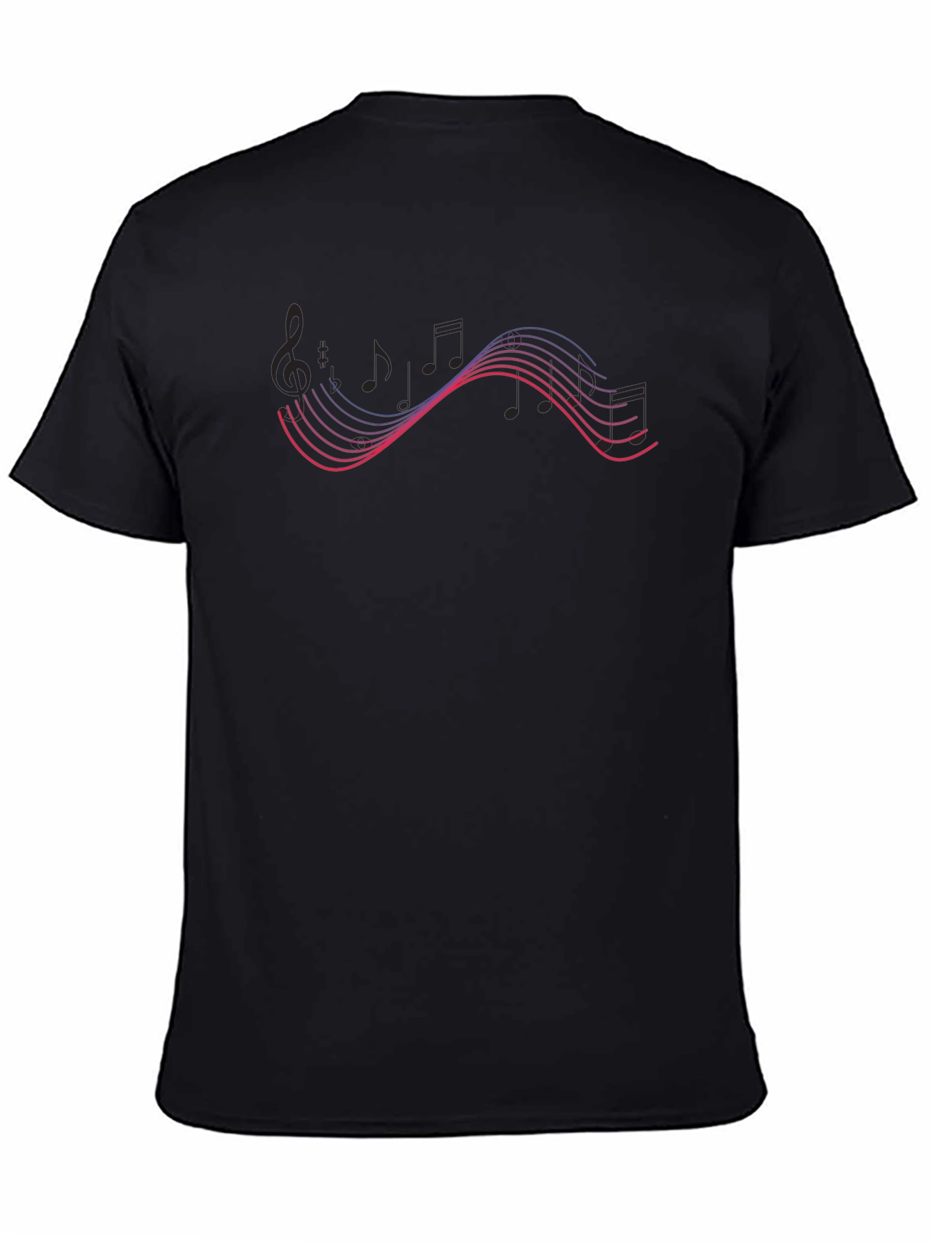 Music Wave Graphic Tee - Black Cotton Comfort