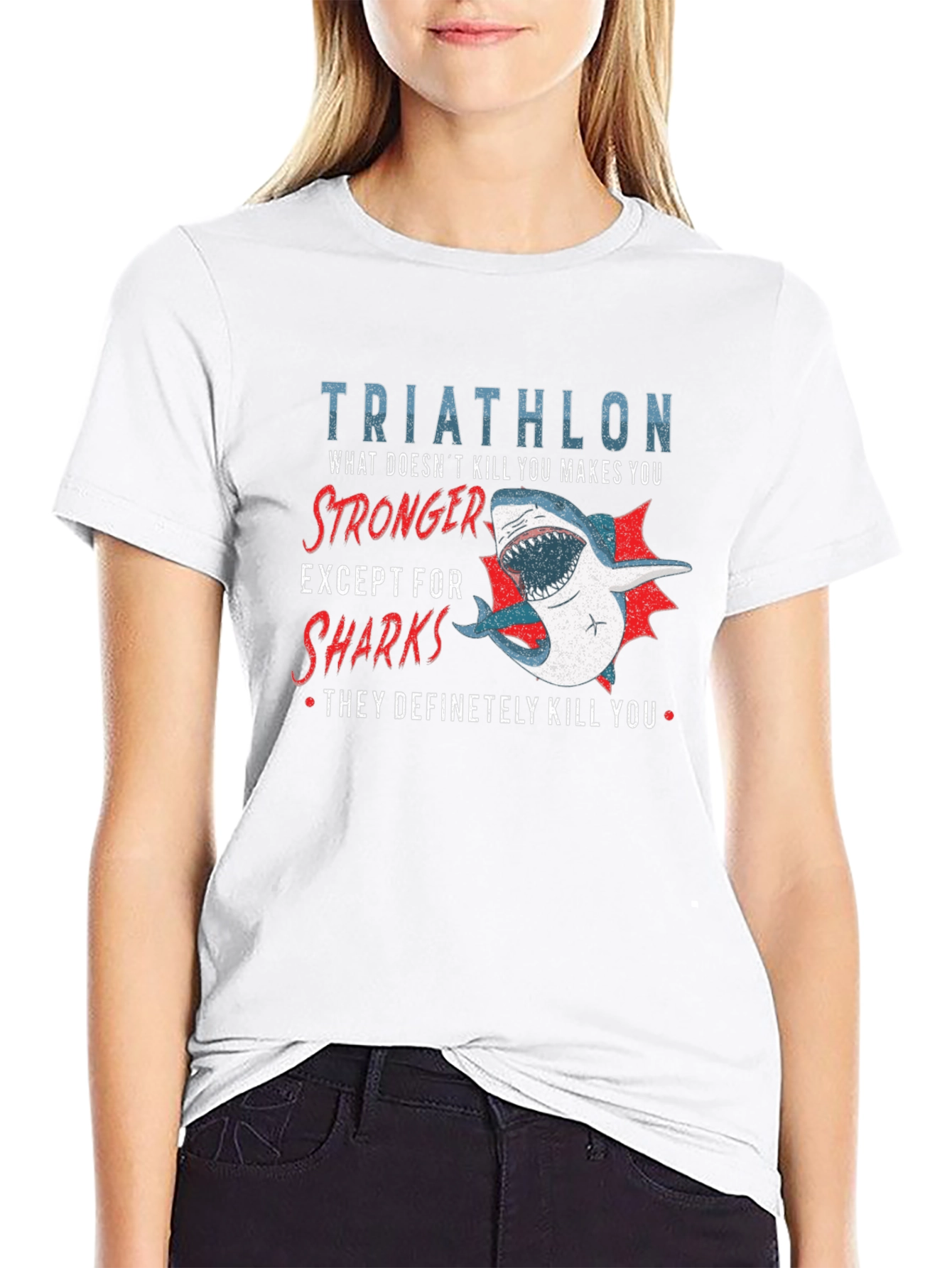 Triathlon Shark T-Shirt - Makes You Stronger!