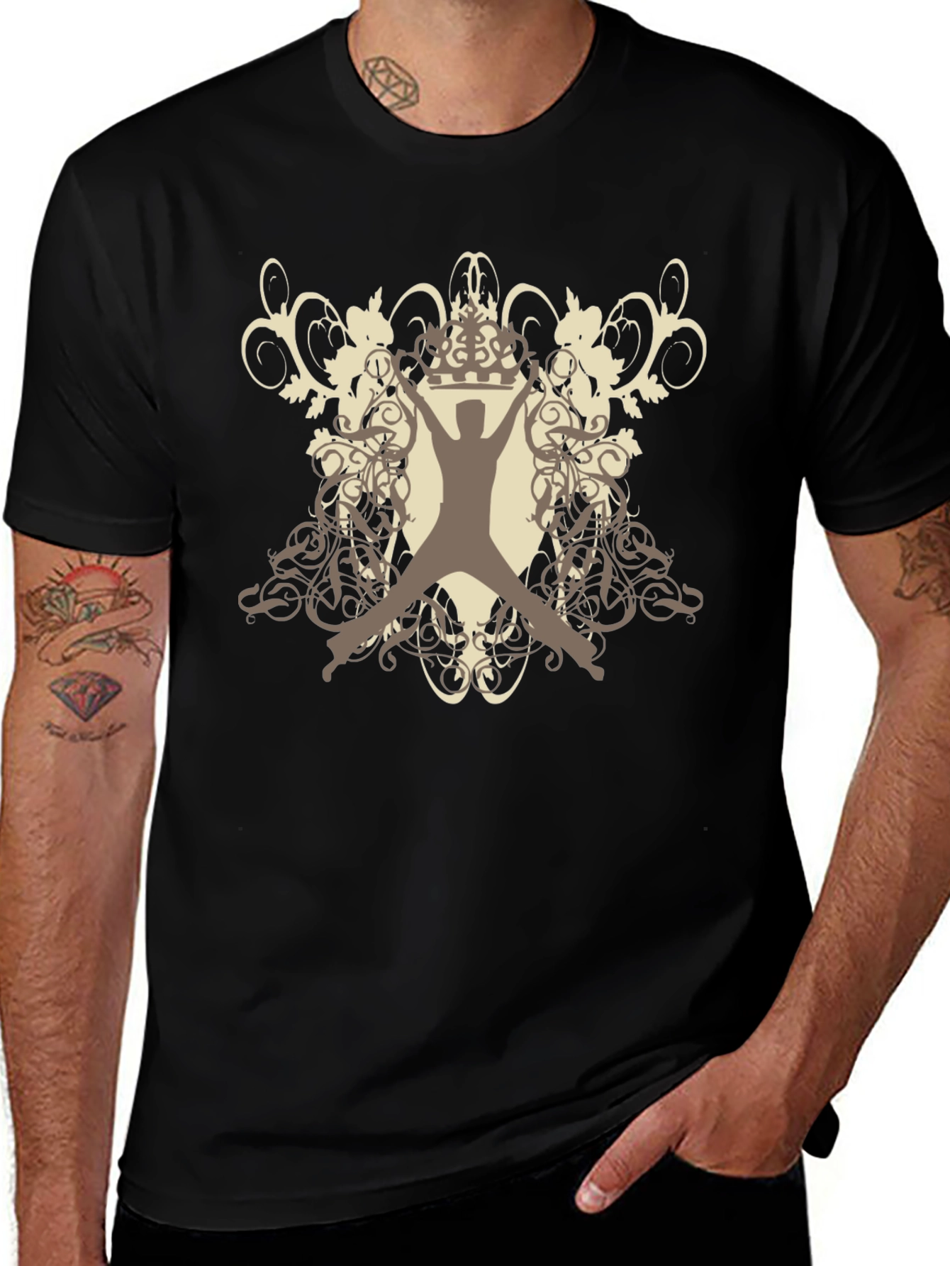 King Jump Tee - Graphic Print Black T-Shirt