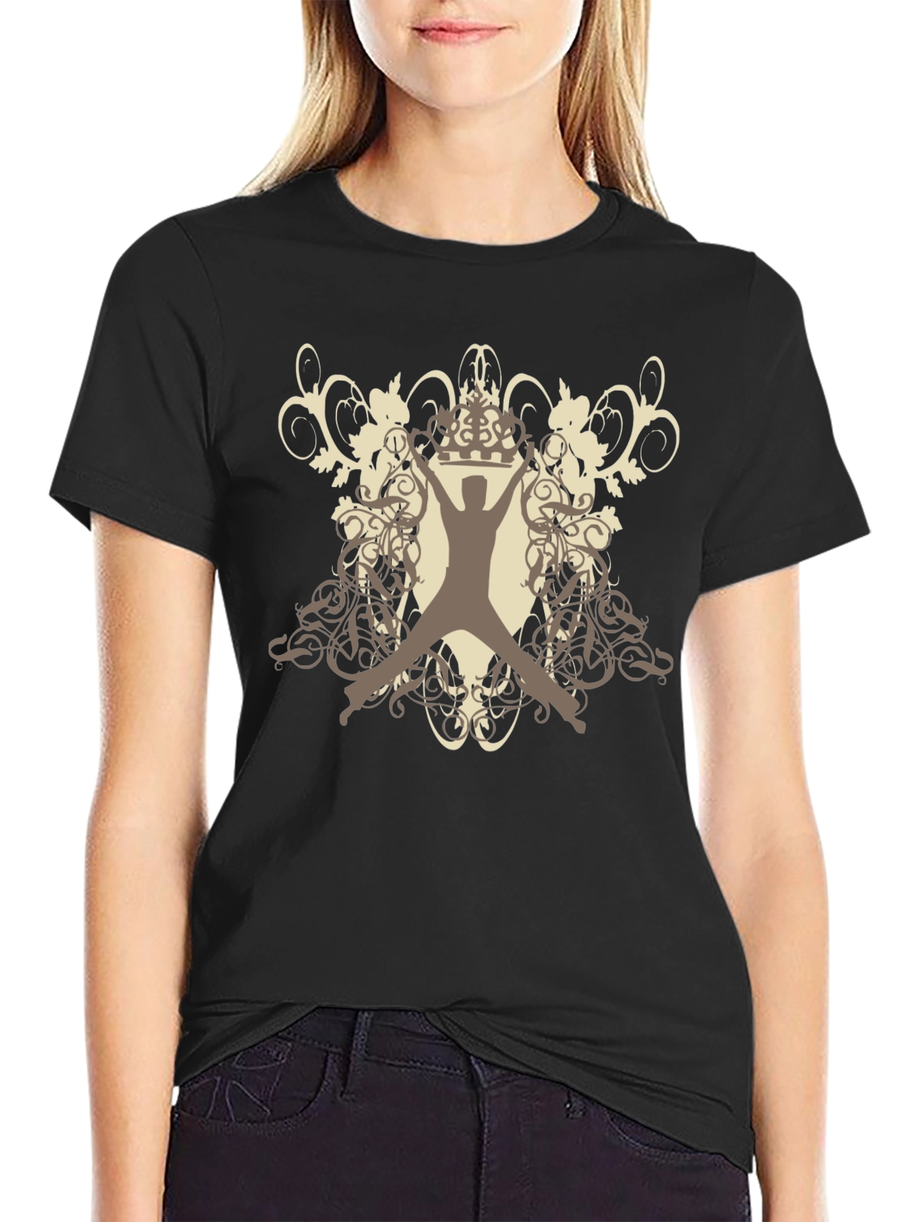 King Jump Tee - Graphic Print Black T-Shirt