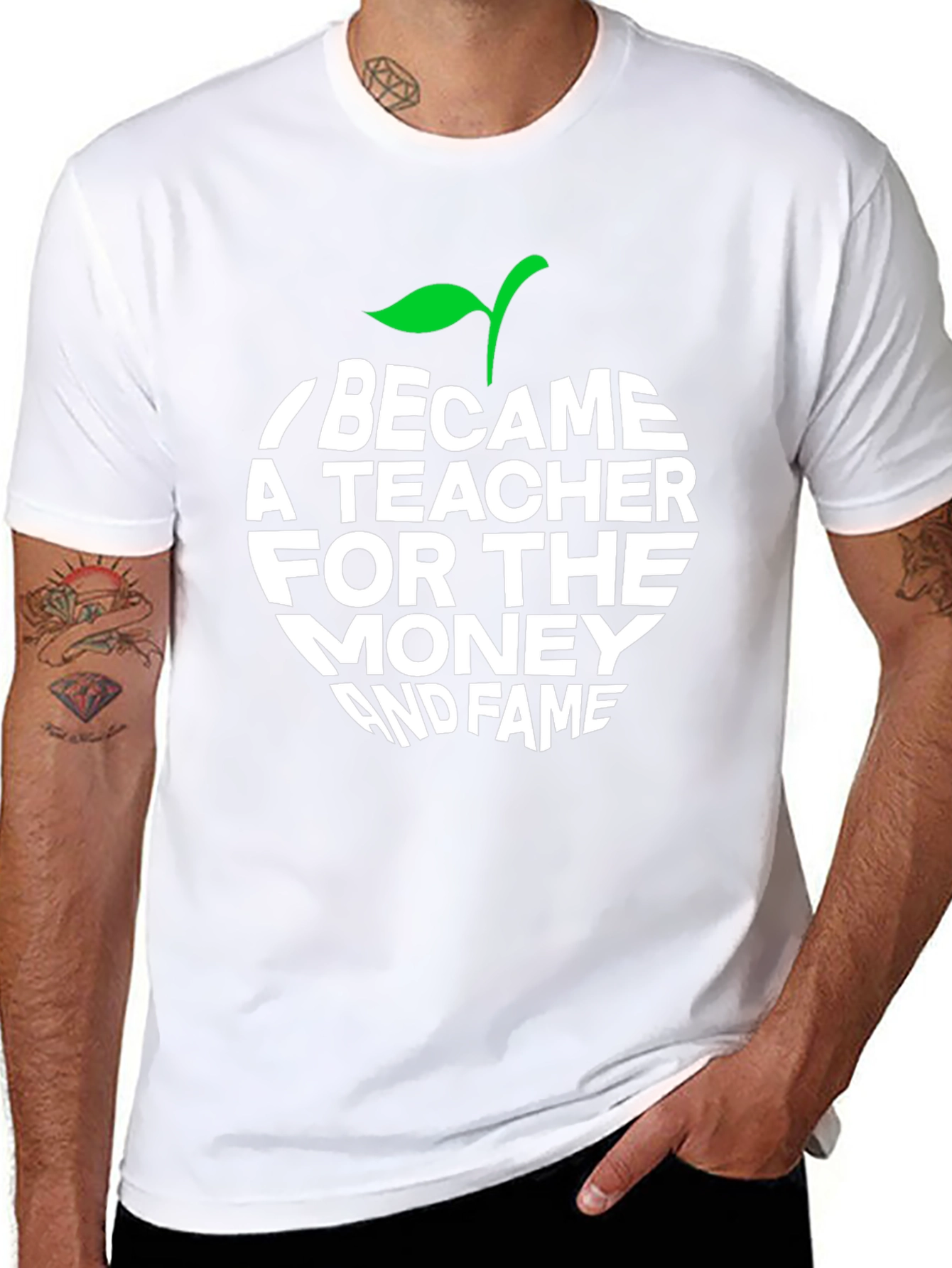 Teacher Apple Graphic T-Shirt - Funny Sarcastic Tee