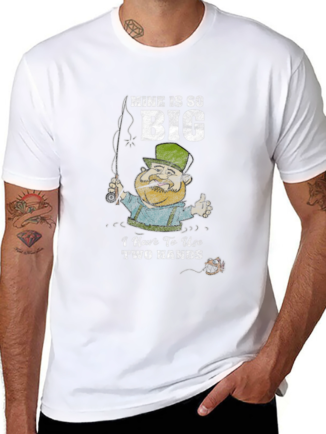 Mine Is So Big Fisherman Graphic T-Shirt