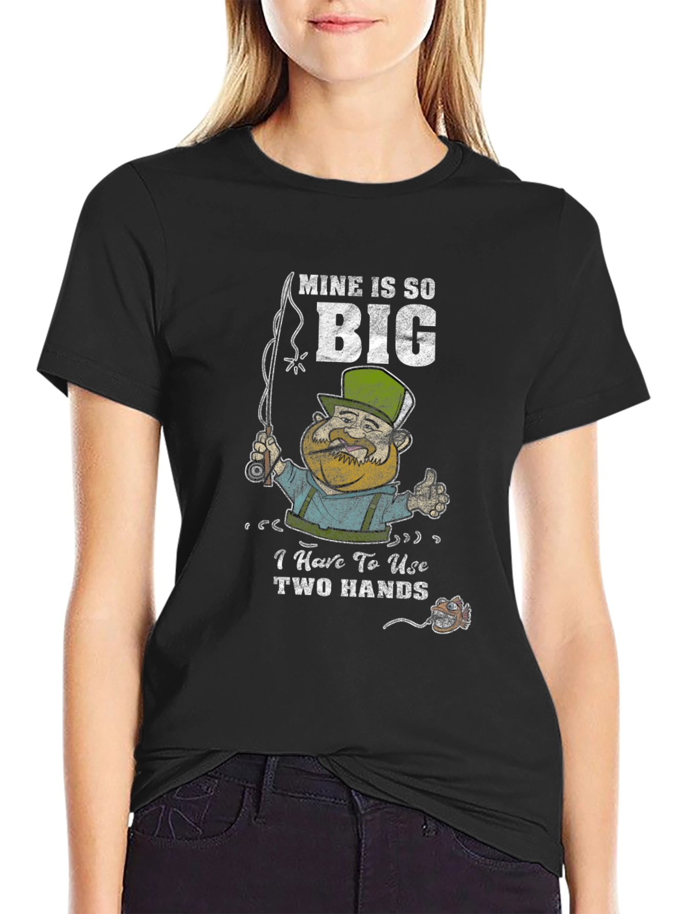 Mine Is So Big Fisherman Graphic T-Shirt