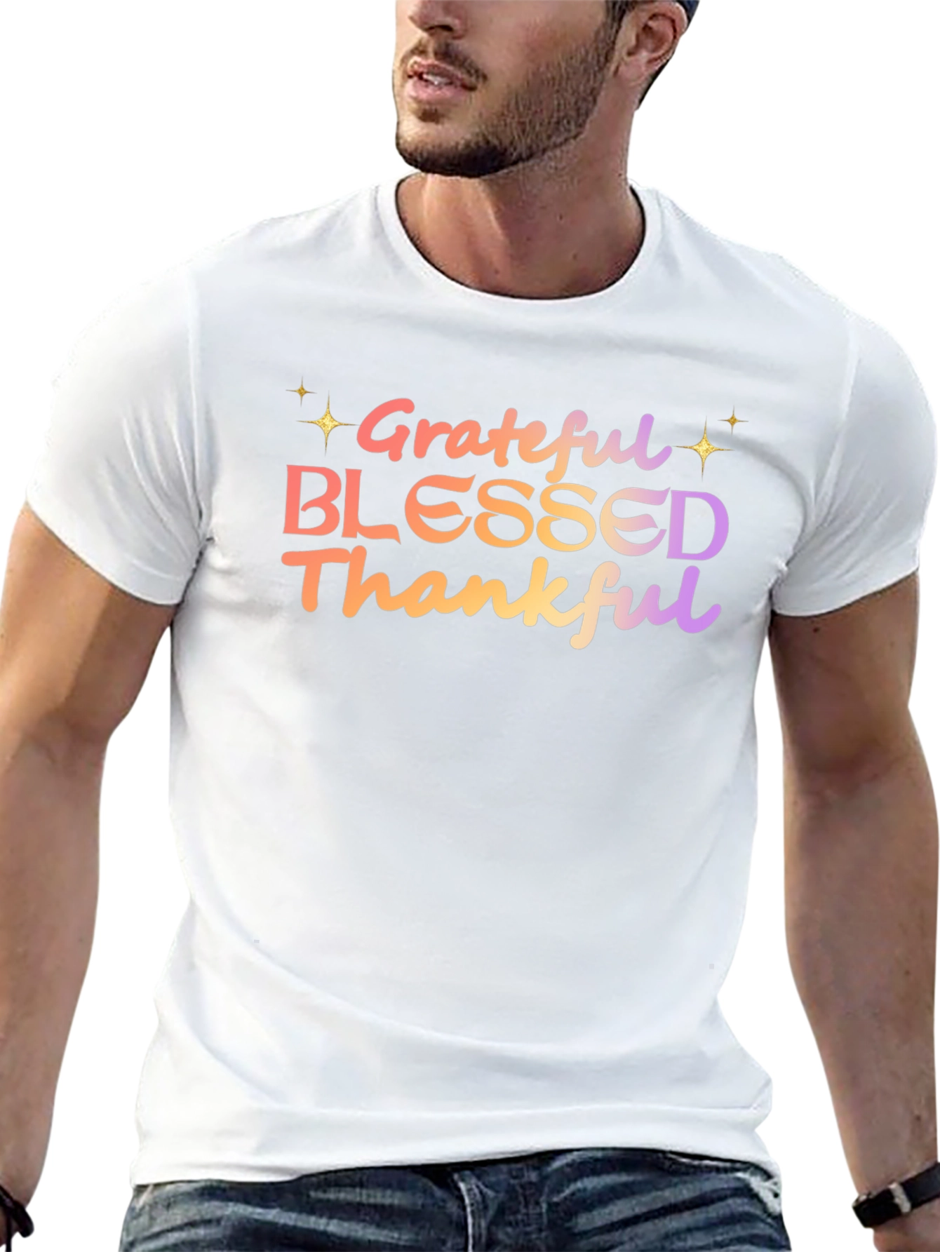 Grateful Blessed Thankful Graphic Tee