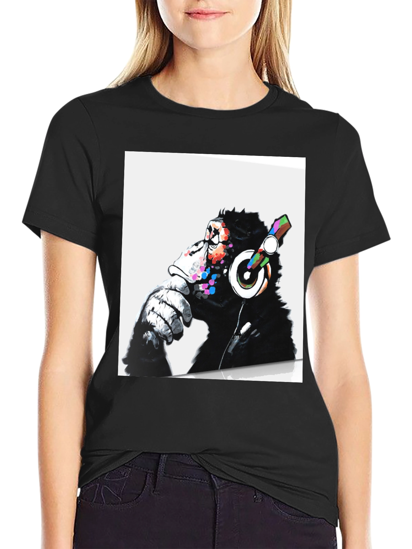 Cool Ape DJ Graphic Tee - Black Cotton T-Shirt