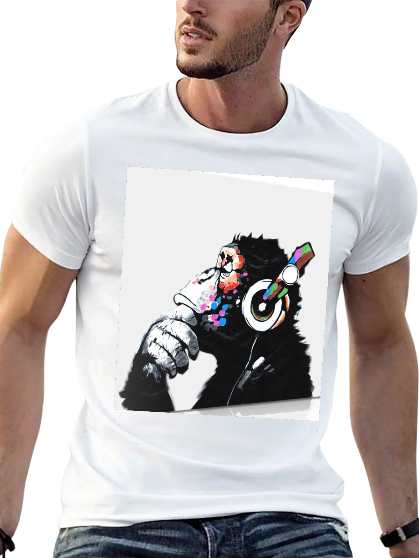 Cool Ape DJ Graphic Tee - Black Cotton T-Shirt