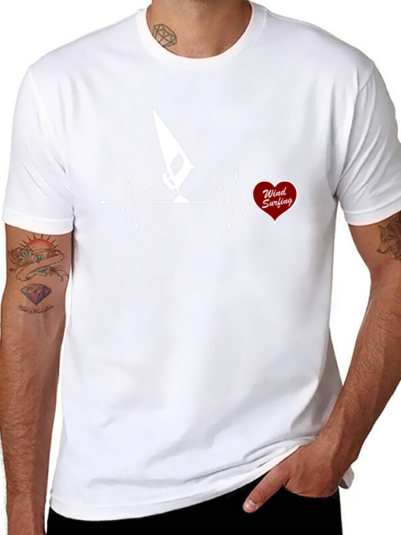 Windsurfing Heartbeat T-Shirt - Passion on Display