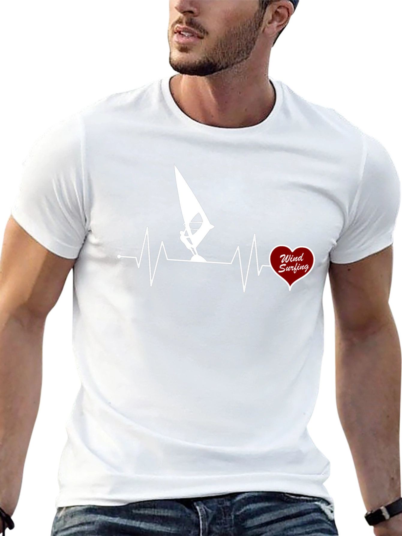 Windsurfing Heartbeat T-Shirt - Passion on Display