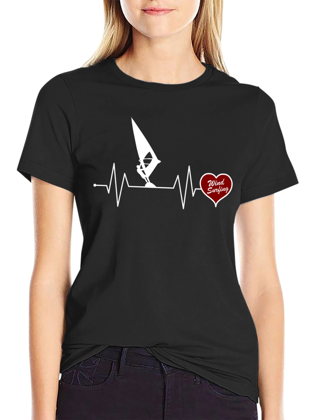 Windsurfing Heartbeat T-Shirt - Passion on Display