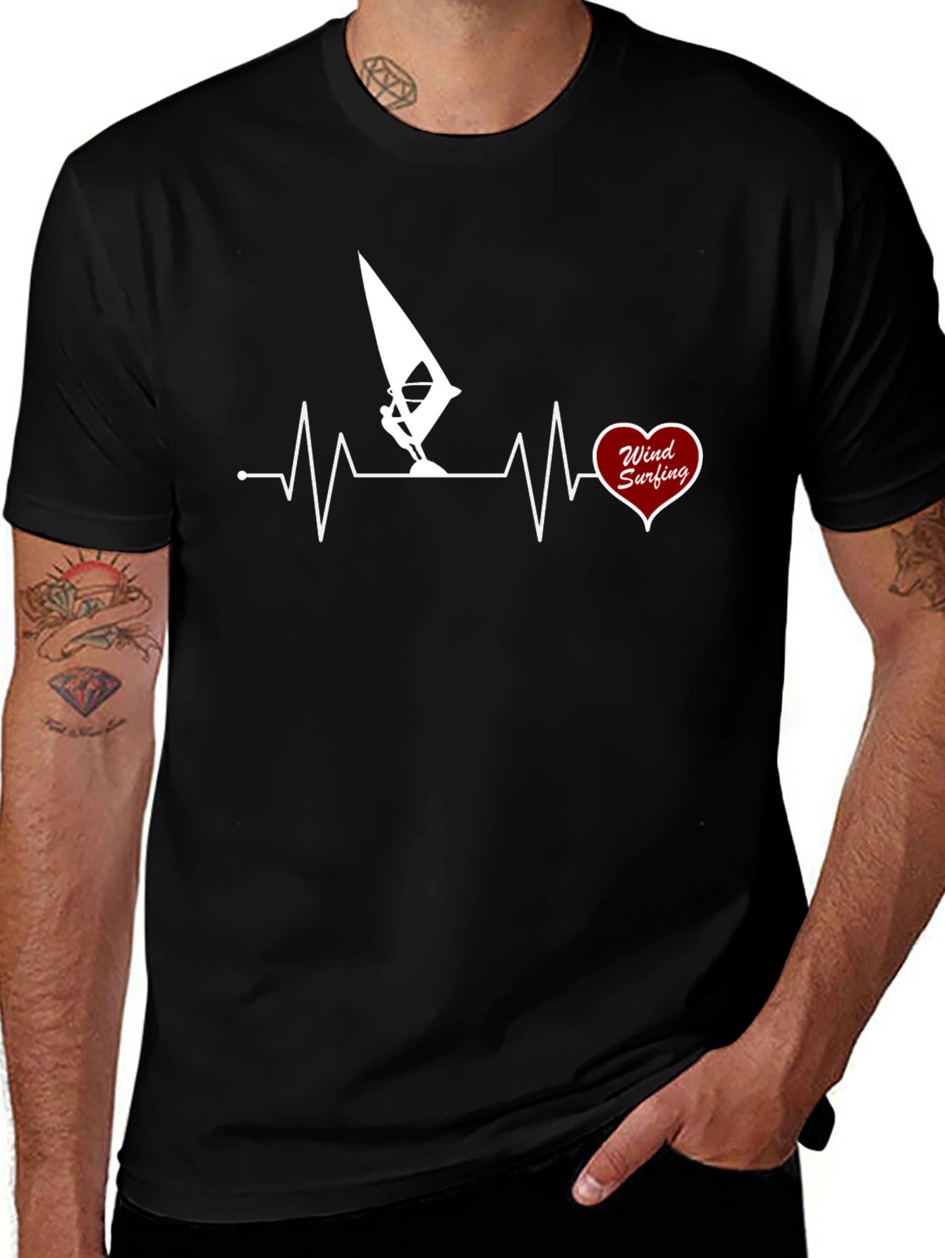 Windsurfing Heartbeat T-Shirt - Passion on Display