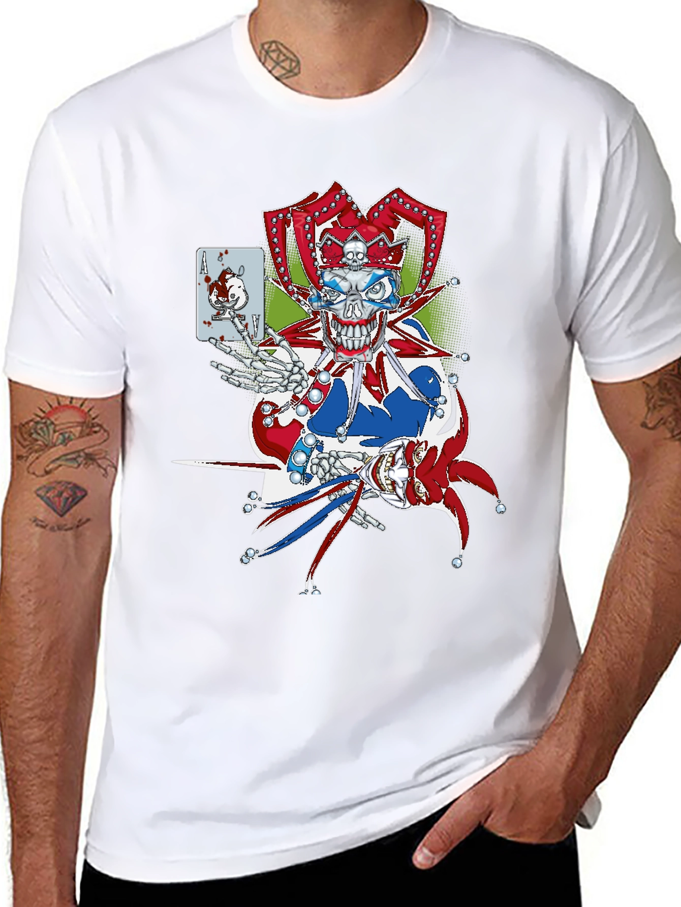 Jester Skull Graphic Tee - Mens Black T-Shirt