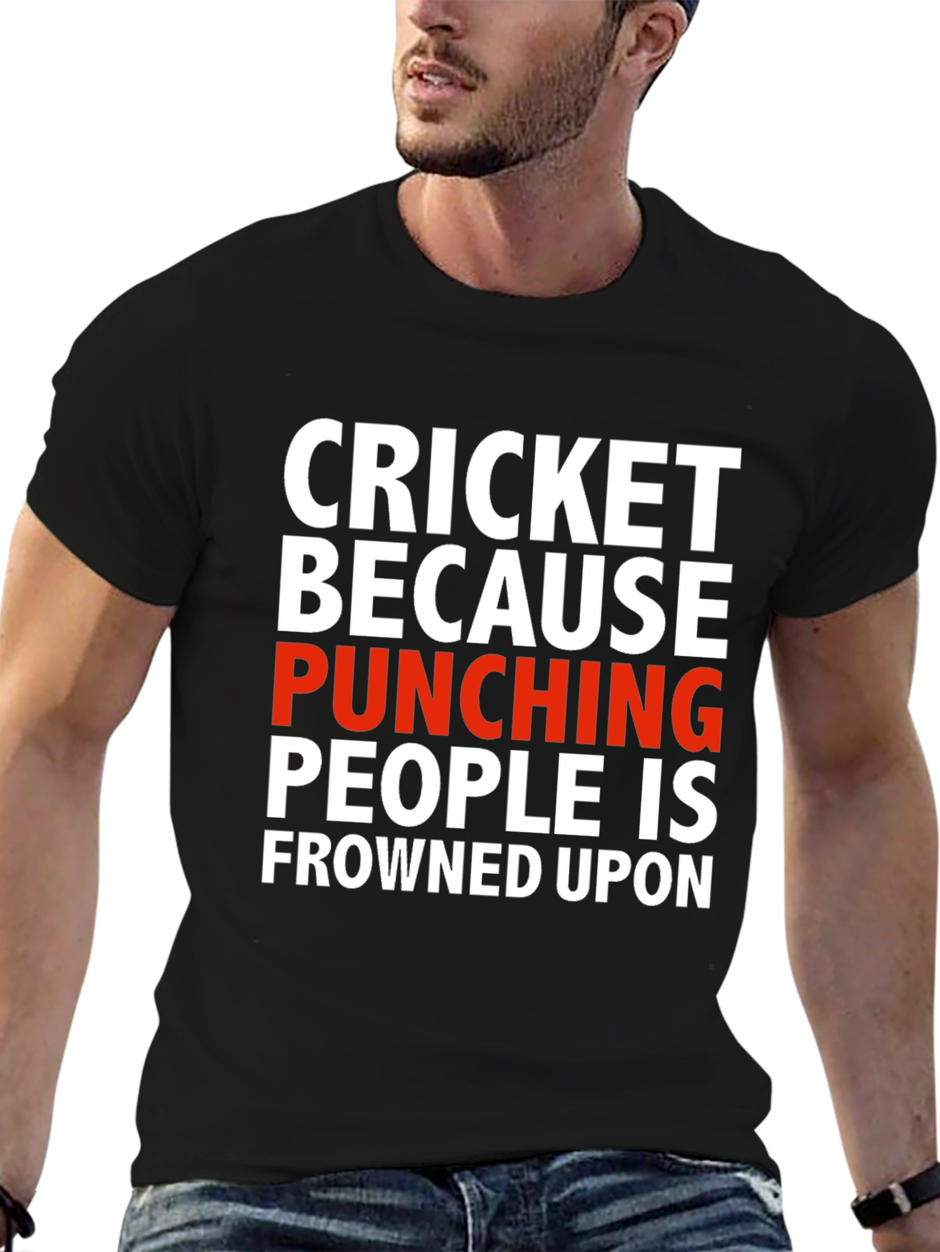 Cricket Punching T-Shirt - Sarcastic Humor