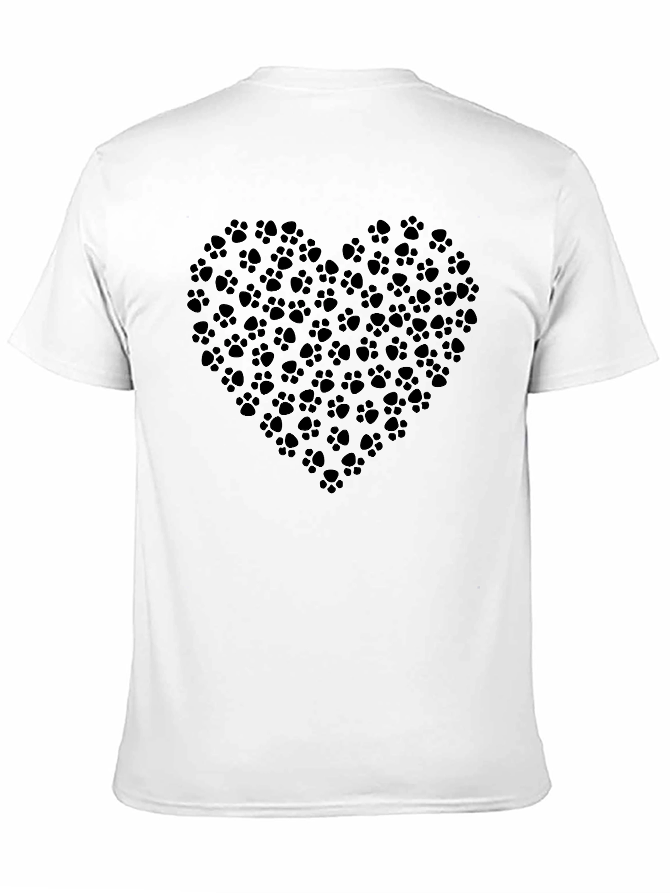 Paw Print Heart T-Shirt - Black
