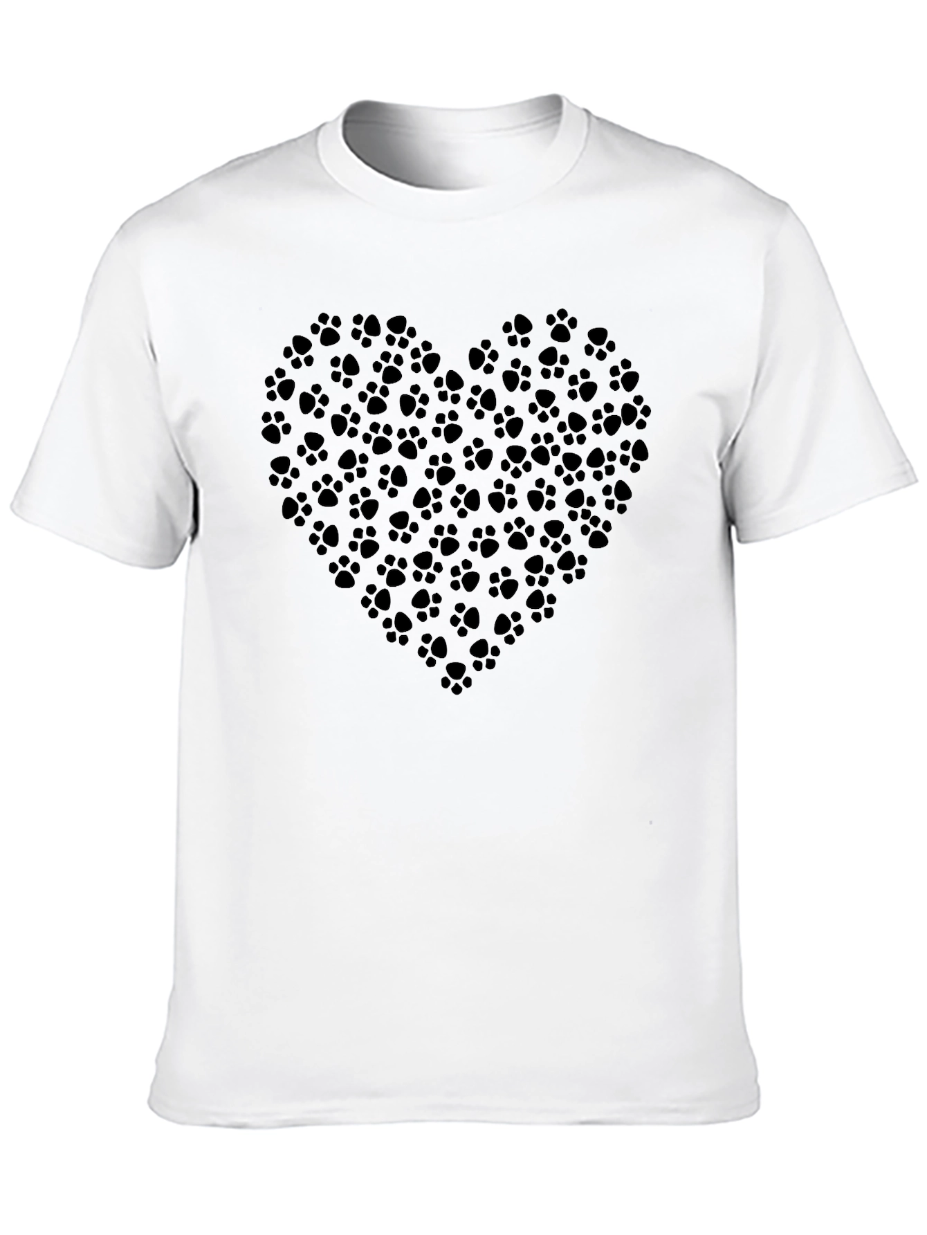 Paw Print Heart T-Shirt - Black