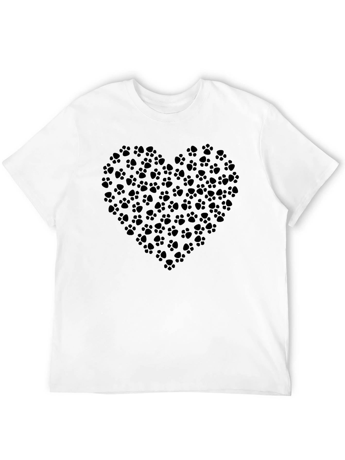 Paw Print Heart T-Shirt - Black