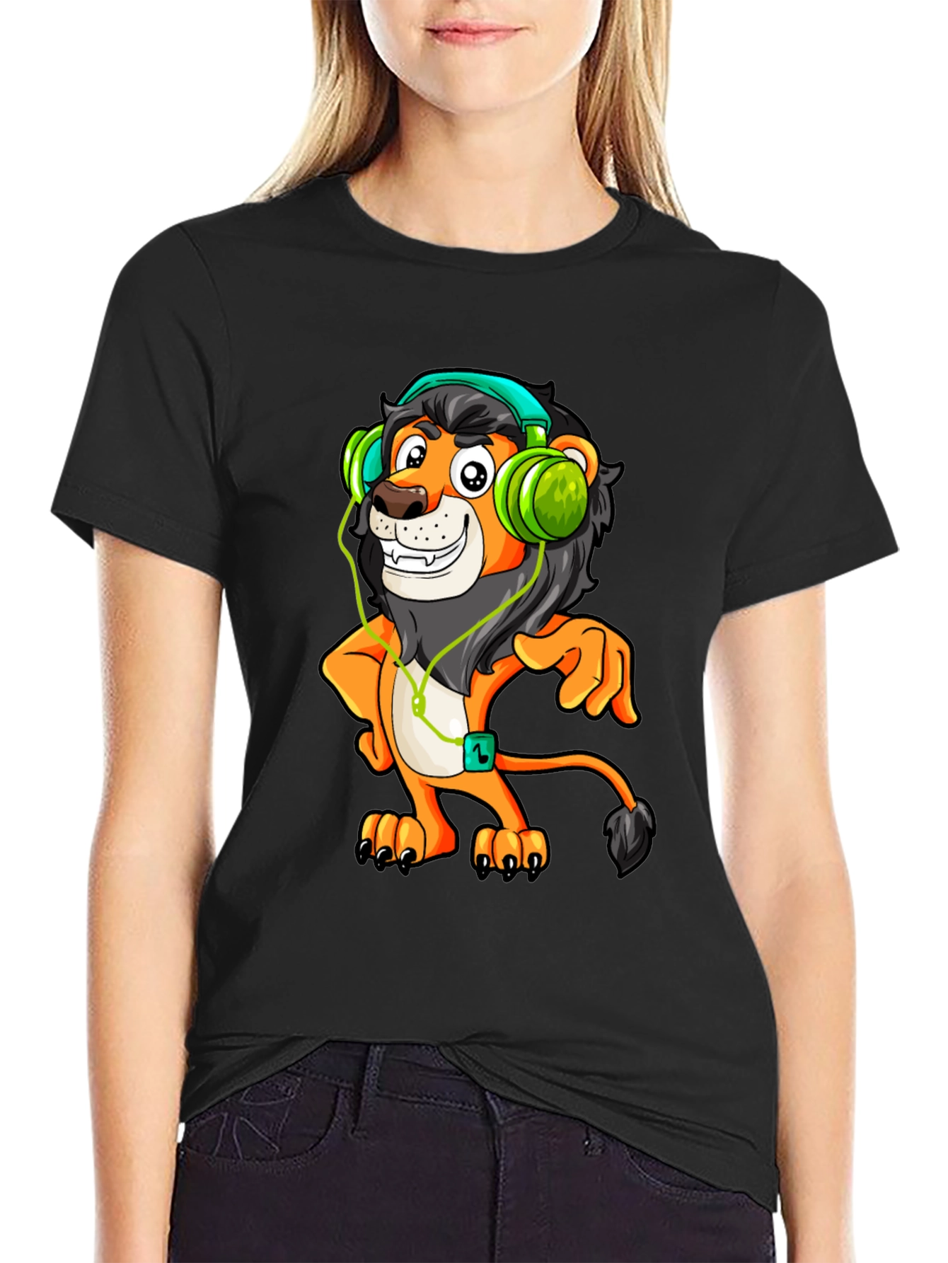 Lion Headphone T-Shirt - Fun Graphic Tee