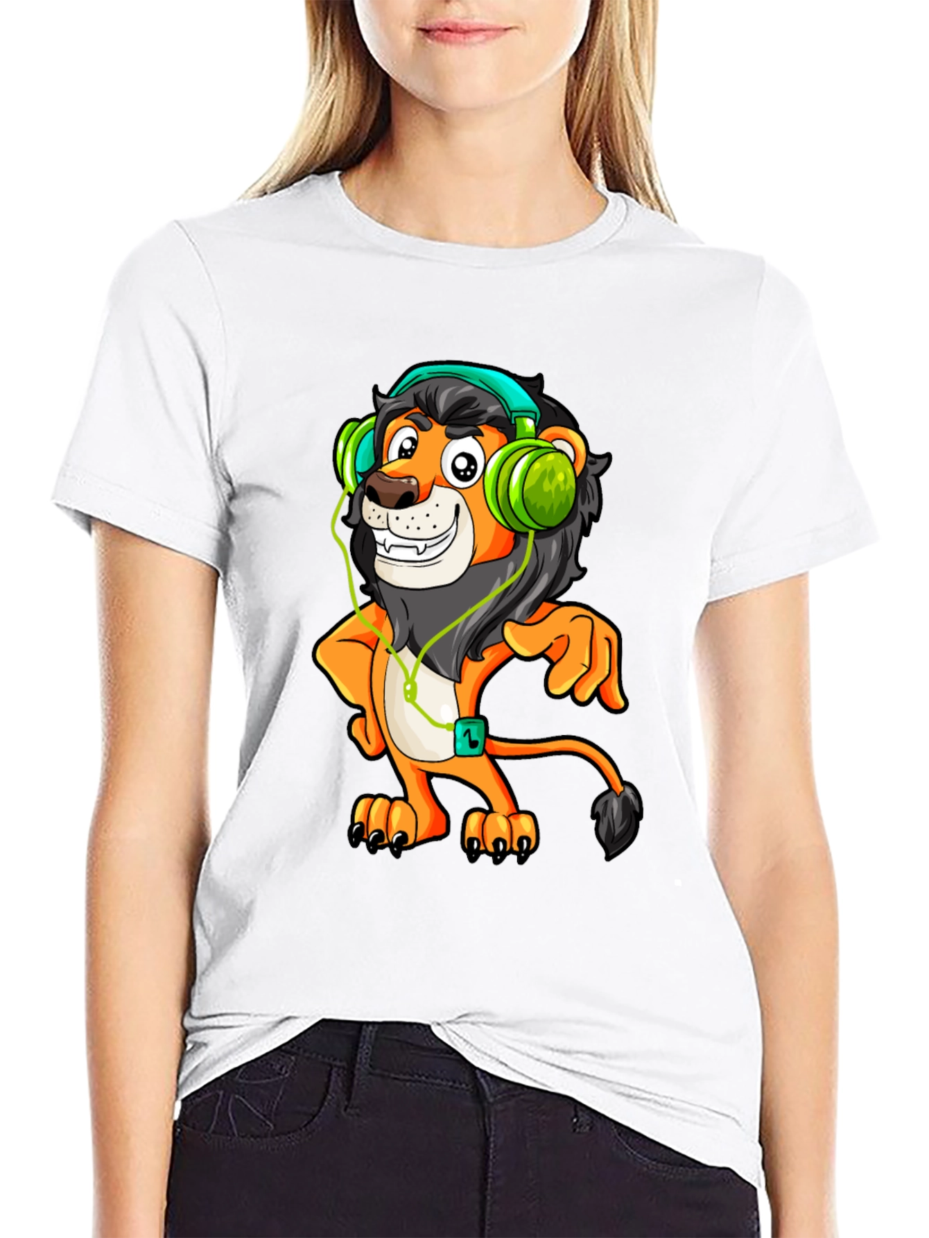 Lion Headphone T-Shirt - Fun Graphic Tee
