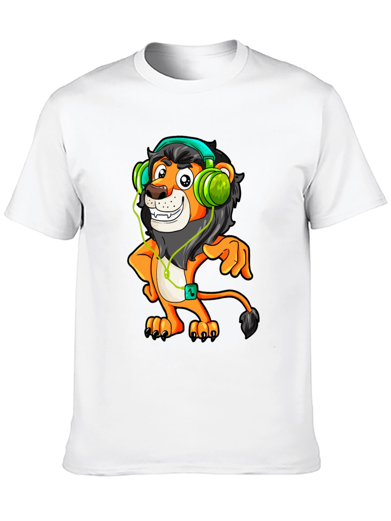 Lion Headphone T-Shirt - Fun Graphic Tee