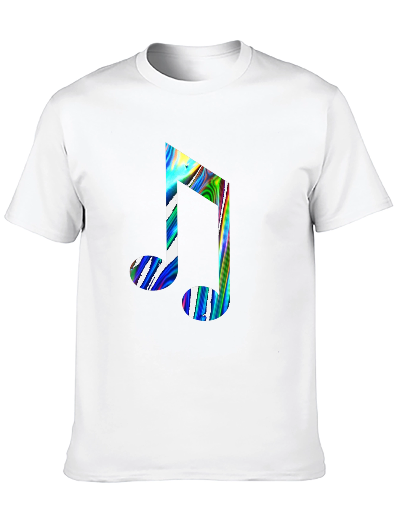 Music Note Graphic Print Black Crew Neck T-Shirt