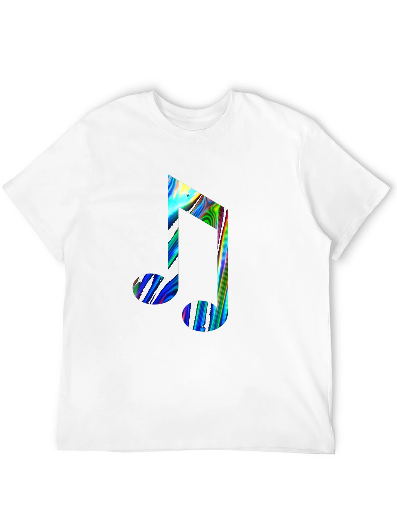 Music Note Graphic Print Black Crew Neck T-Shirt