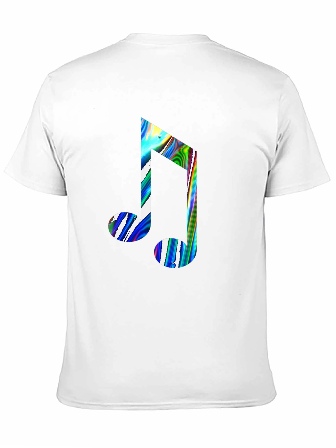 Music Note Graphic Print Black Crew Neck T-Shirt