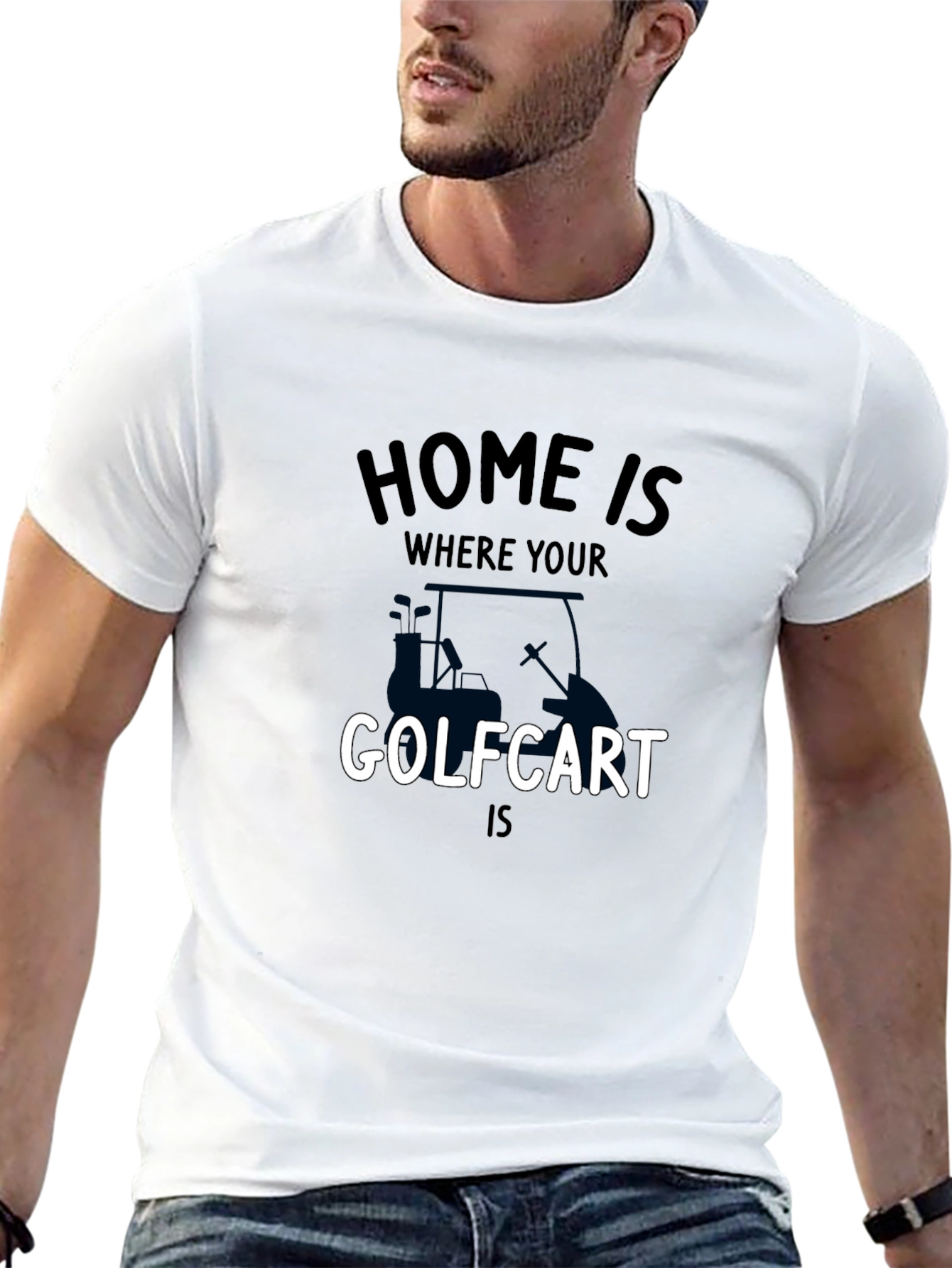 Golf Cart Home T-Shirt - Mens Black Tee