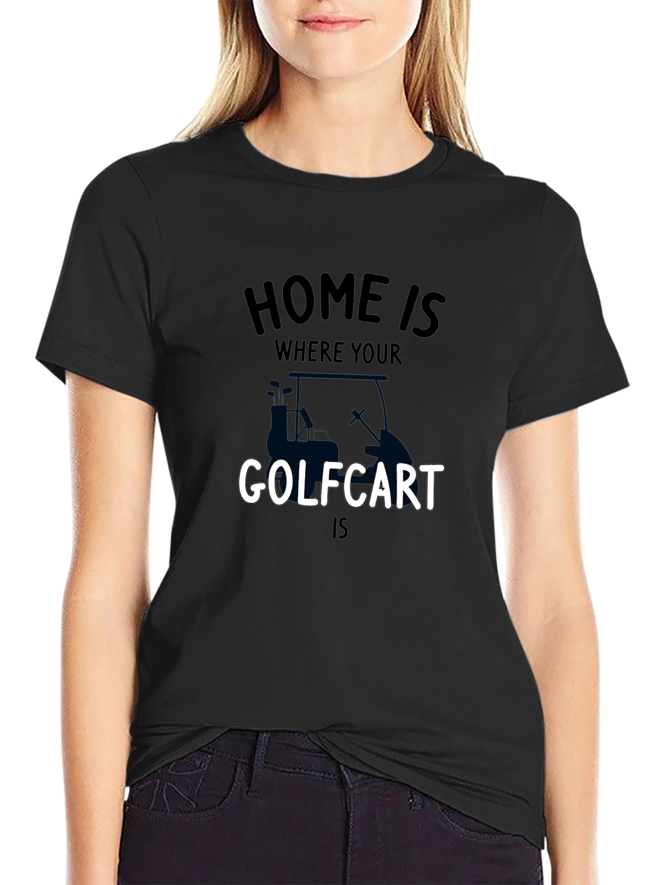 Golf Cart Home T-Shirt - Mens Black Tee