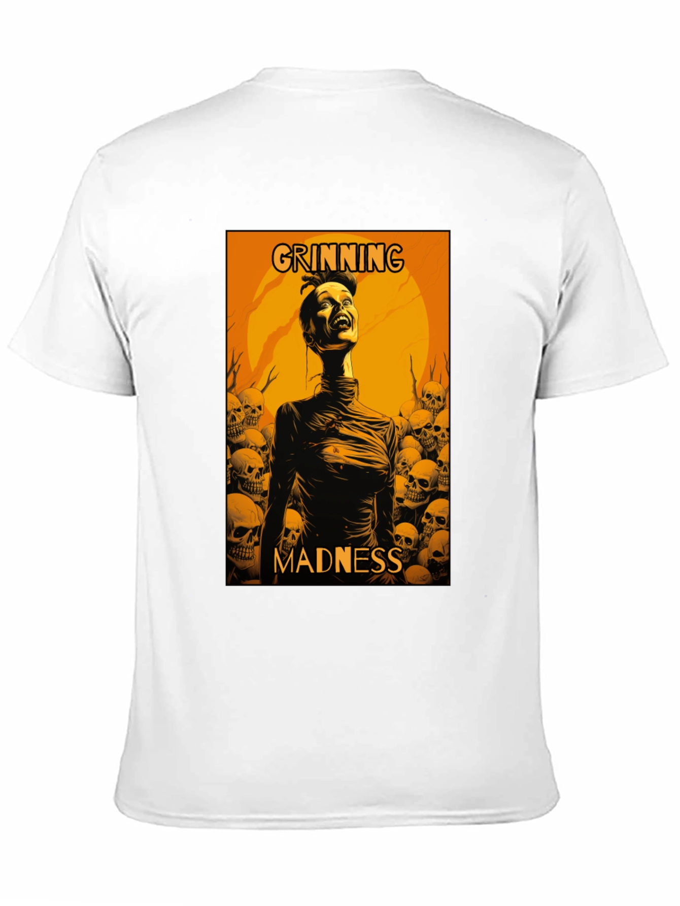 Grinning Madness Graphic Tee - Skull Halloween Style