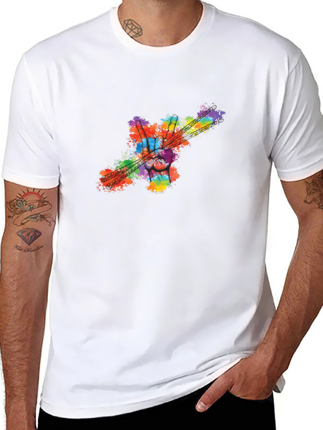 Peace Sign Drumsticks Tee