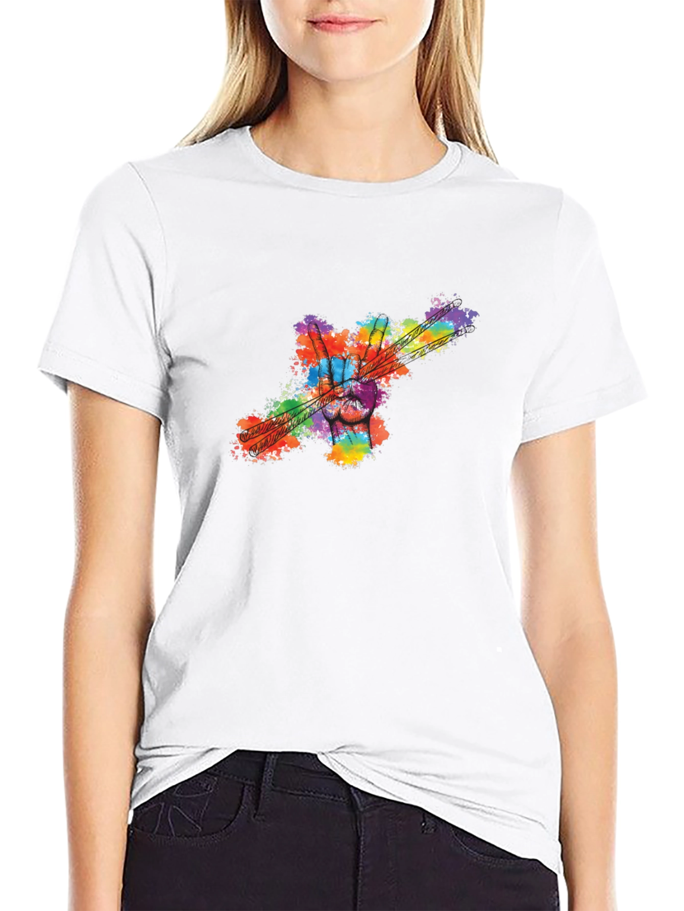 Peace Sign Drumsticks Tee
