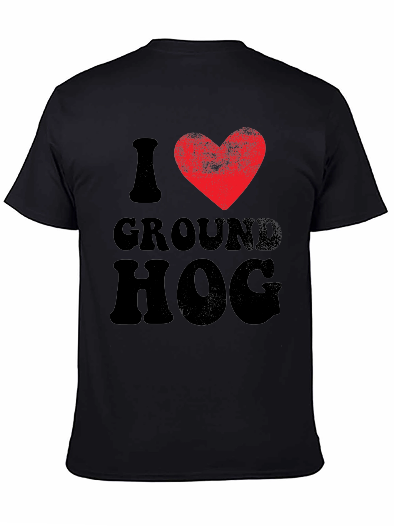 I Heart Groundhog Black T-Shirt