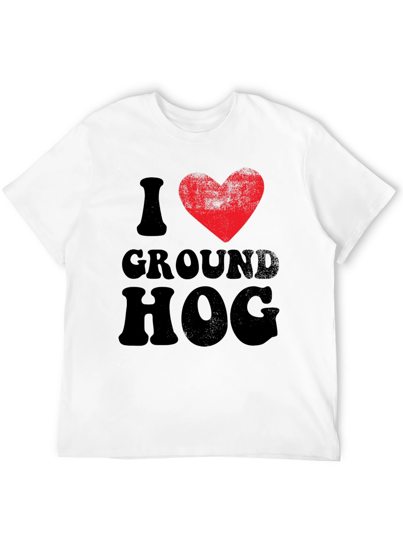 I Heart Groundhog Black T-Shirt
