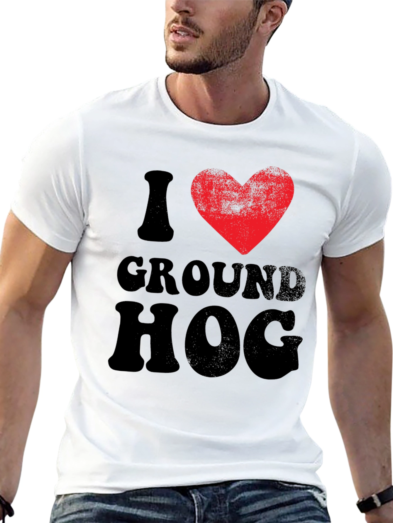 I Heart Groundhog Black T-Shirt